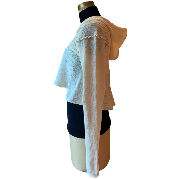 NWT Vintage Y2K Moth by Anthropologie Cropped Sweater Cardigan Cream Size Medium - Picture 4 of 9